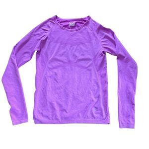 Old Navy Tee Active Semi-Fitted Long Sleeve Athletic Run Shirt Purple Medium